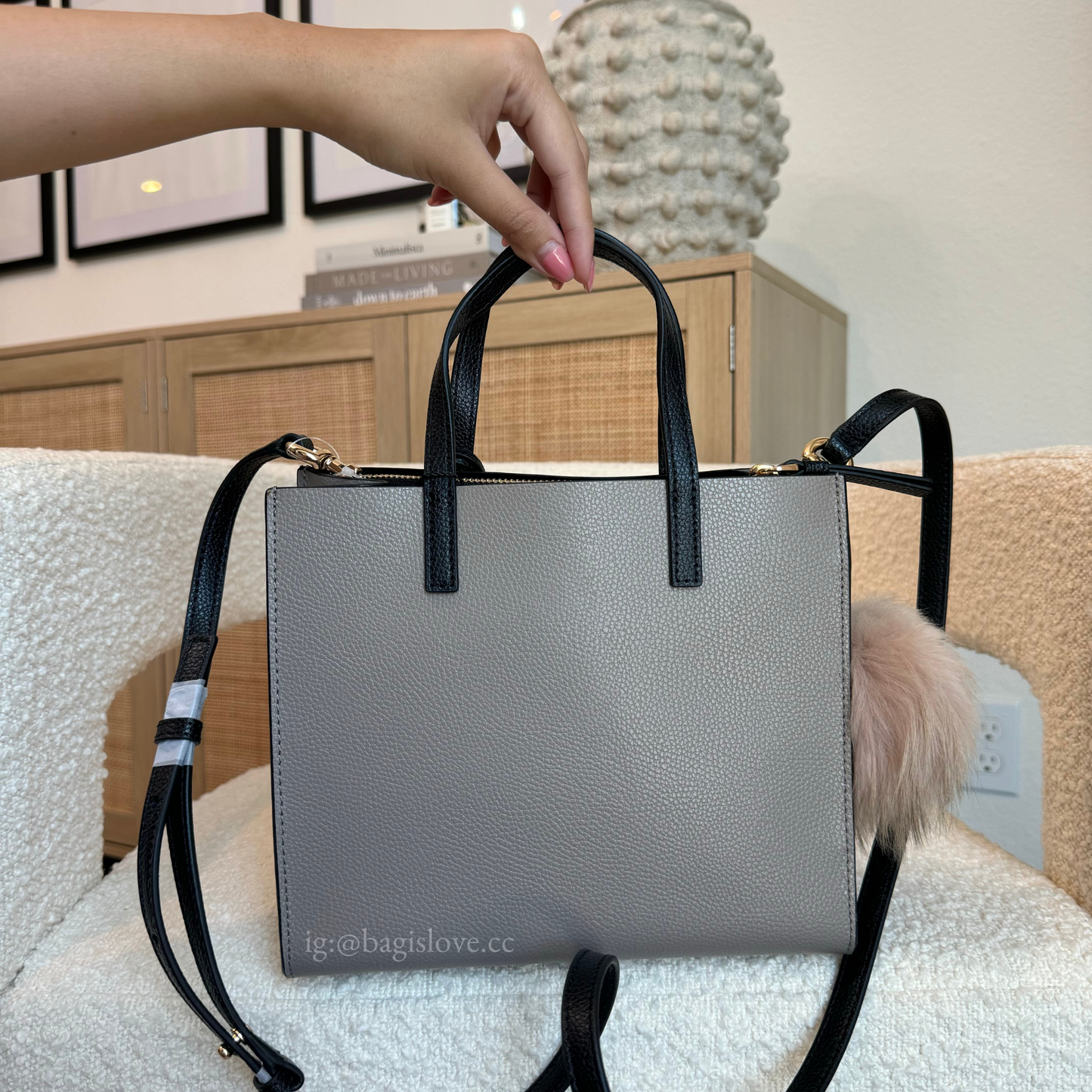 Mini Grind Satchel Tricolor in Sand Gray