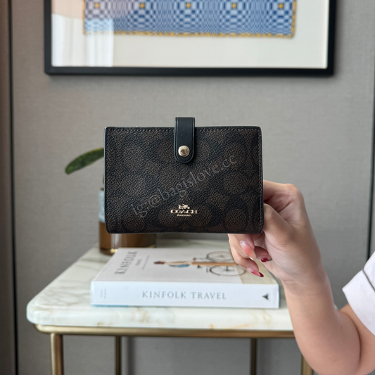 2-In-1 Wallet In Brown Blocked Signature Canvas