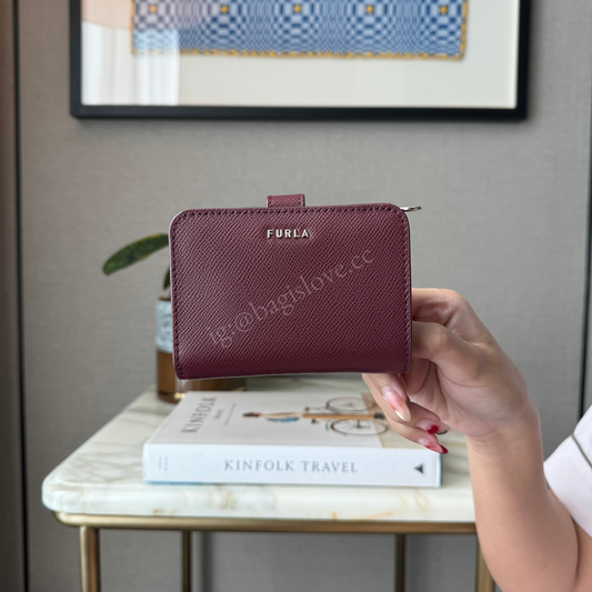 Furla Camelia S Compact Wallet in Ribes Red