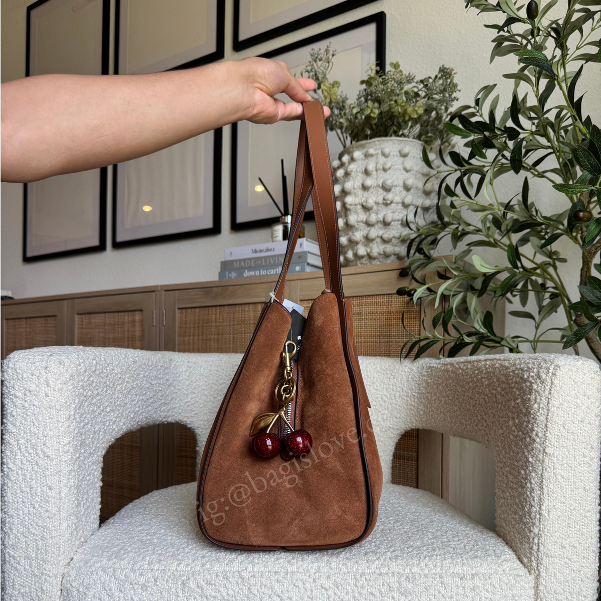 Knott Suede Large Carryall in Brown