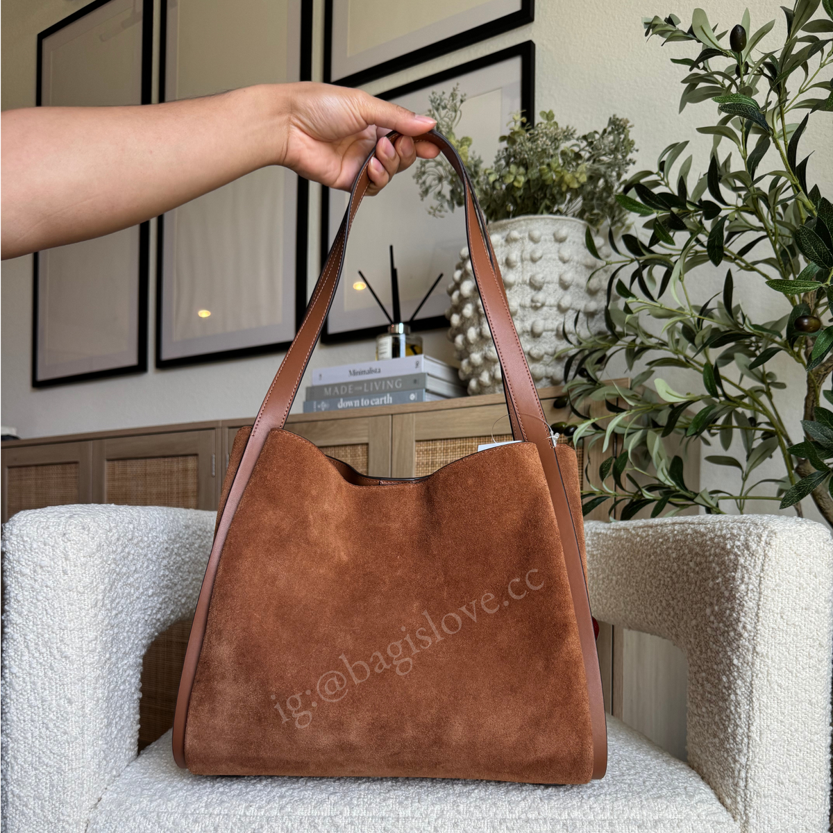 Knott Suede Large Carryall in Brown