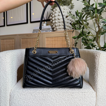 Whitney Medium Quilted Tote Bag in Black (in transit 8-10 weeks 🌊📦)
