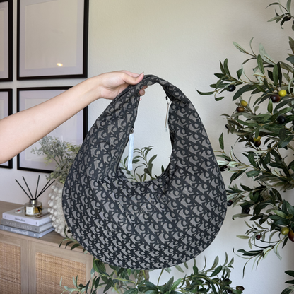 Allover Monogram Crescent Shoulder Bag