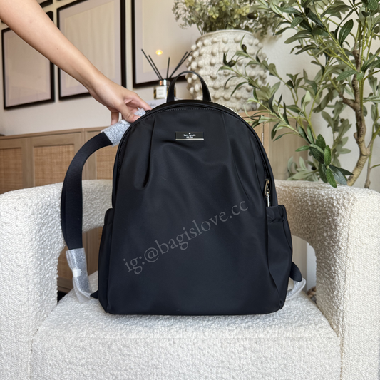 Carter Nylon Large Backpack in Black