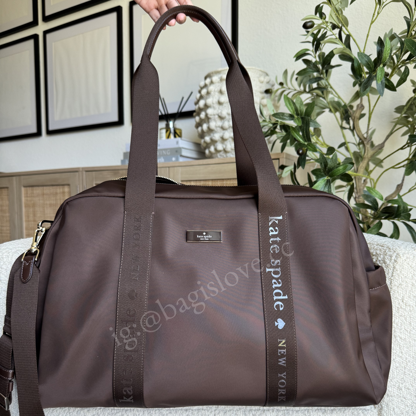 Carter Nylon Weekender Bag in Espresso