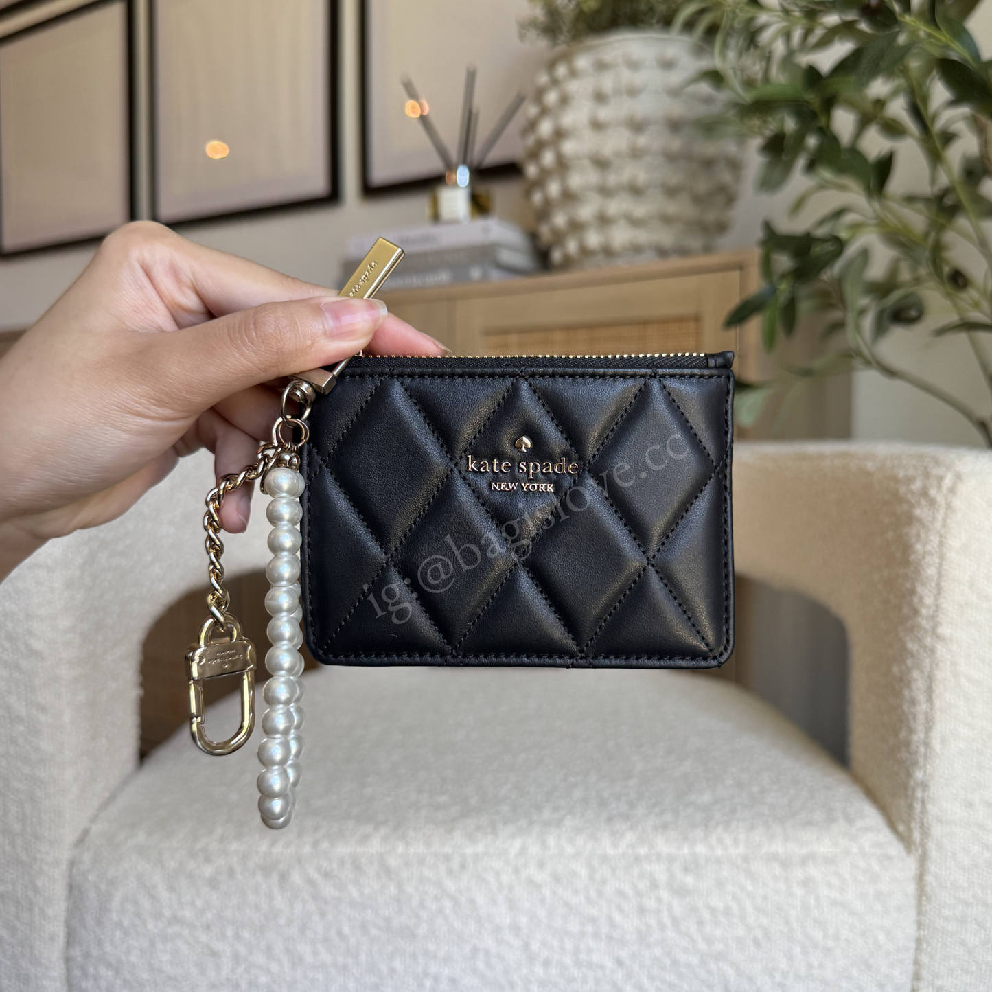 Quilted Key Ring Card Holder