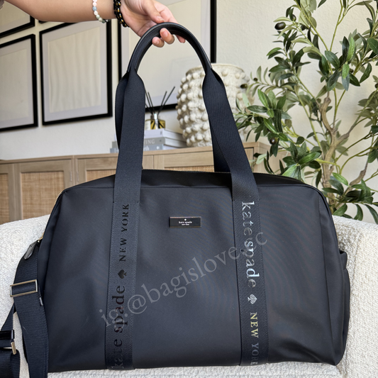 Carter Nylon Weekender Bag in Black
