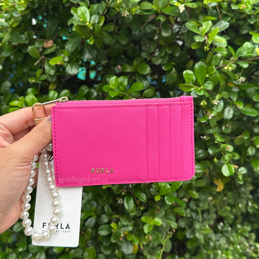 Furla Card Holder in Hot Pink (on-hand ph)