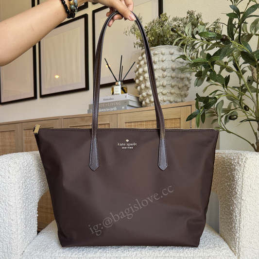 Kitt Nylon Medium Tote in Hot Fudge (in-transit)✨full payment required