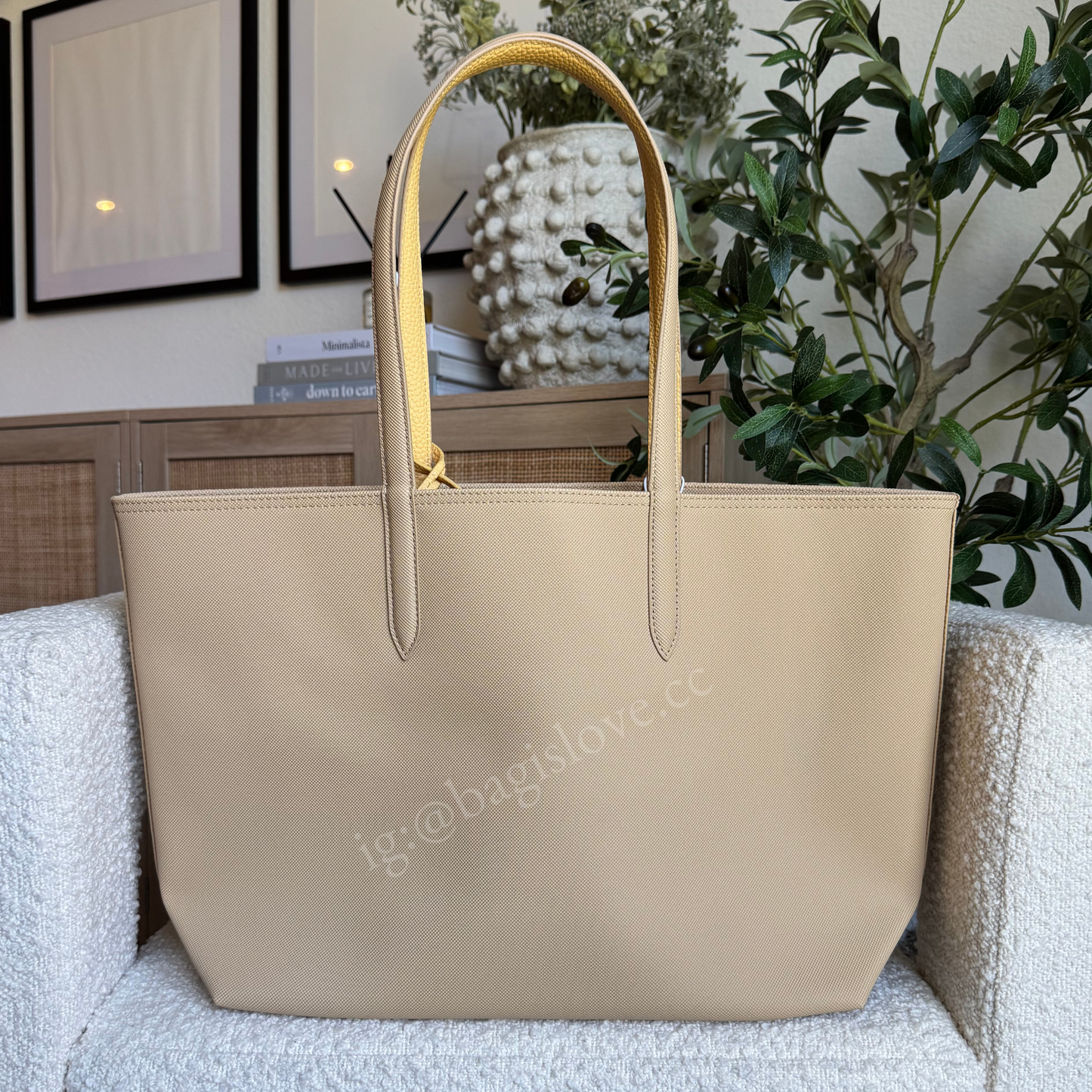 Anna Reversible Tote Bag in Tan and Yellow (on hand✨)