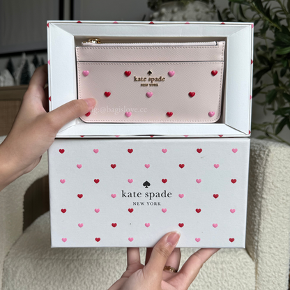 Boxed Madison Heart Studs Large Slim Card Holder