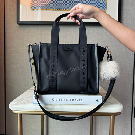 Kip Nylon Small Tote in Black