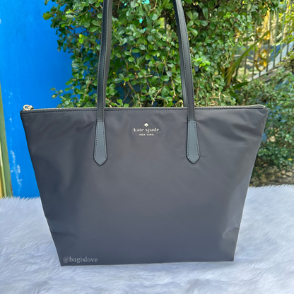 Kitt Nylon Large Tote in Black