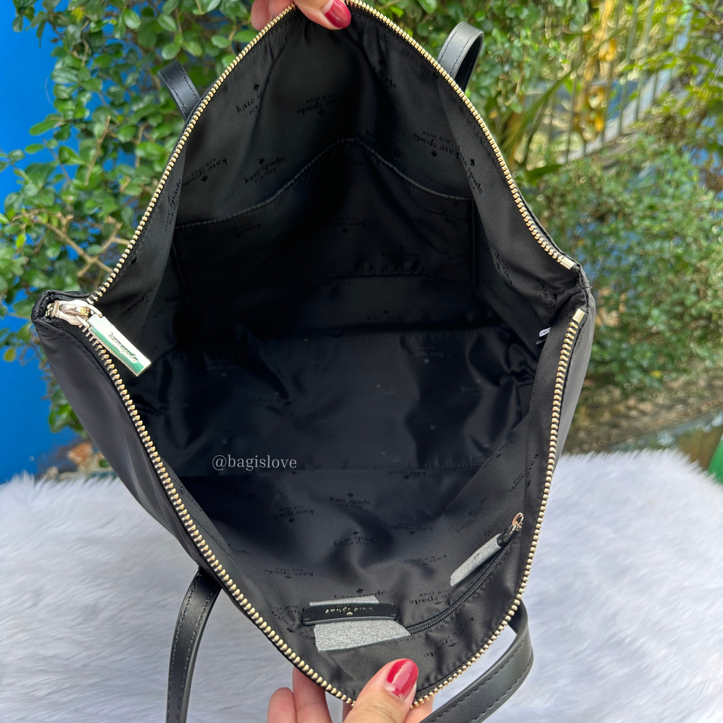 Kitt Nylon Large Tote in Black