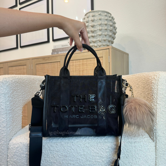 The Mesh Small Tote Bag in Black