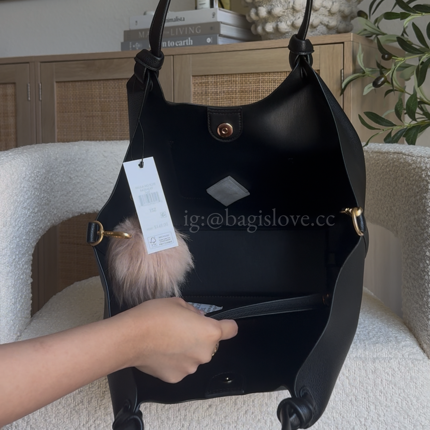 Paula Medium Commuter Tote in Black (8-10 weeks arrival 📦🌊)