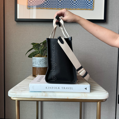 Kip Canvas Small Tote Bag in Black and White