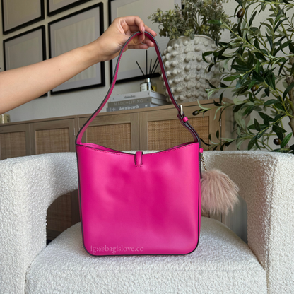 Lyra Small Leather Shoulder Bag in Hot Pink (8 weeks eta🌊📦)