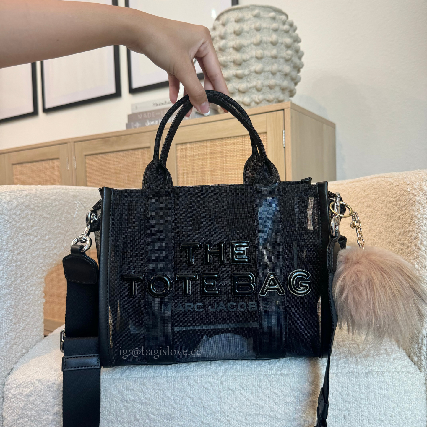 The Mesh Small Tote Bag in Black